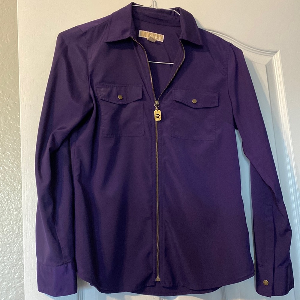 MK purple zip up blouse/jacket